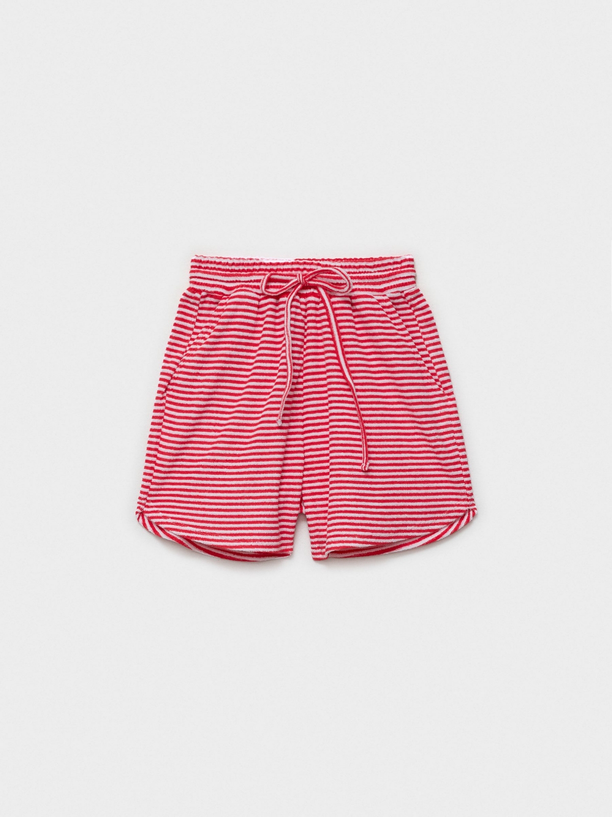  Striped terry shorts red