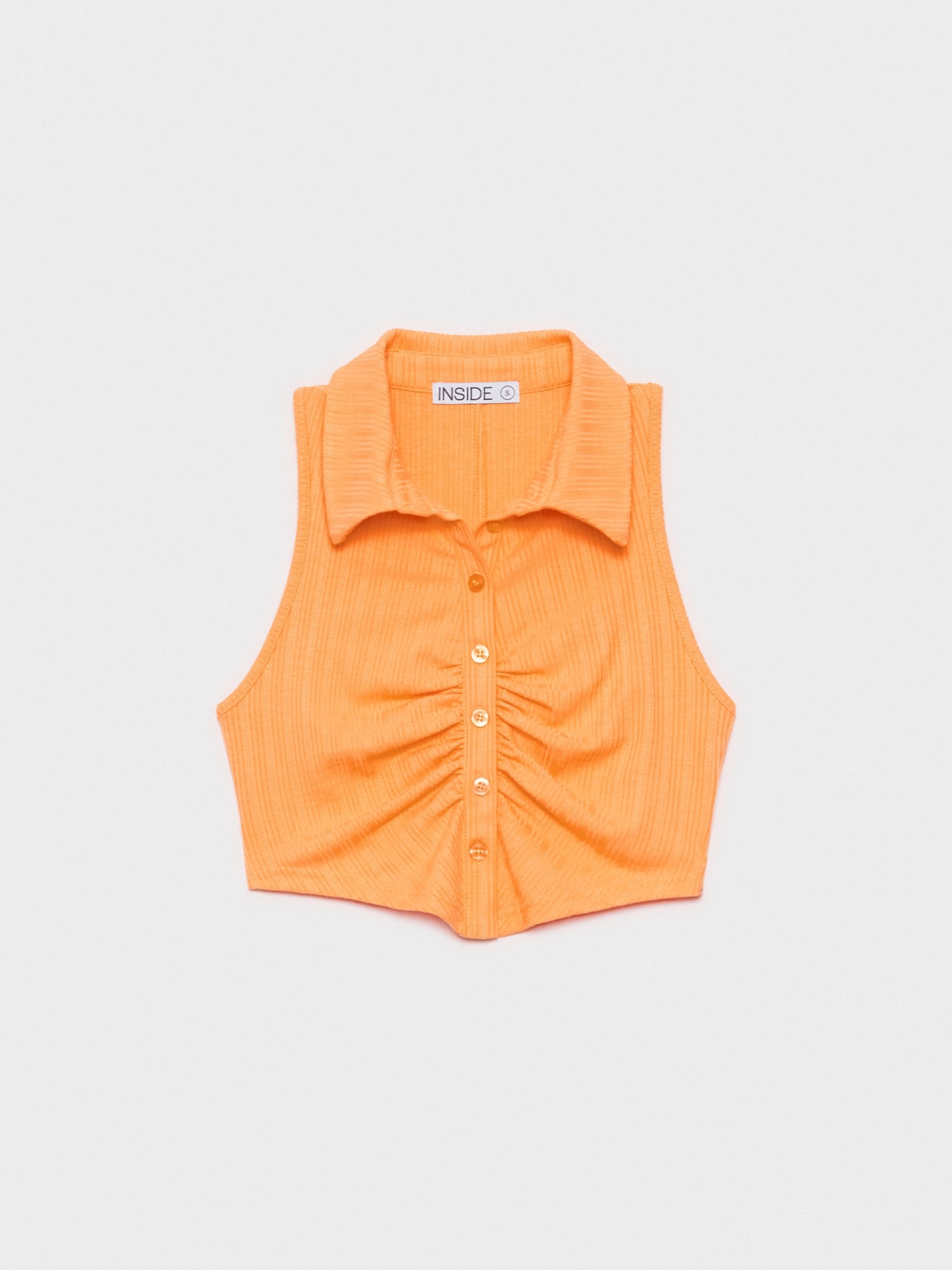  Top without gathers polo neck salmon