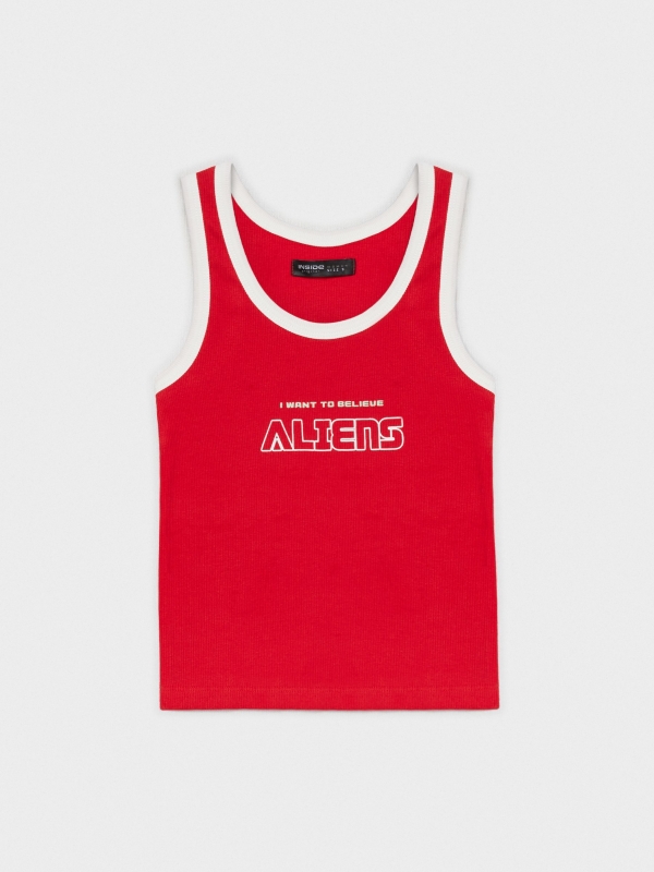  T-shirt alienígenas vermelho