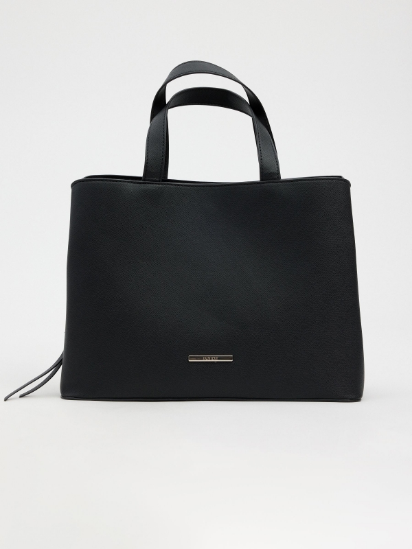 Black faux leather shopper bag black