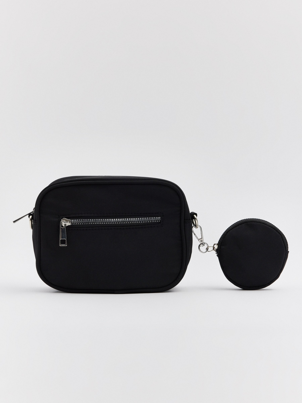 Nylon bag with purse black