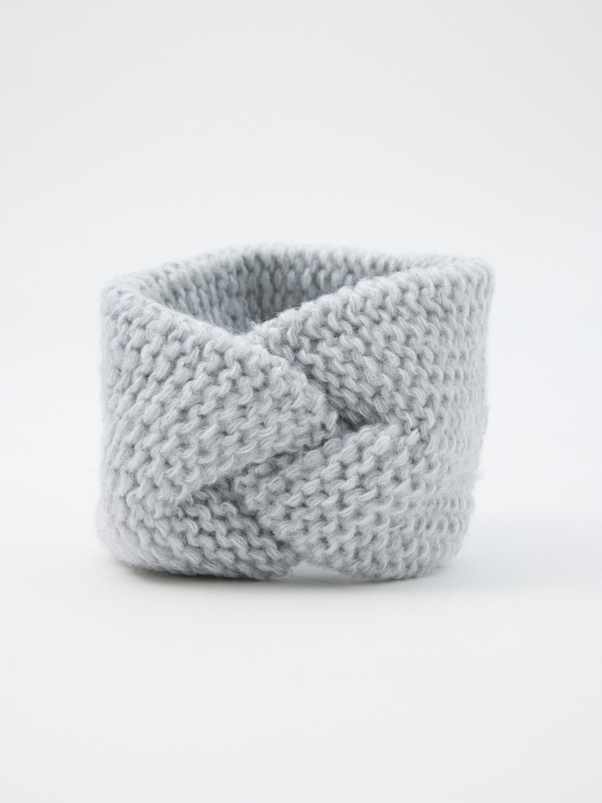 Gray knotted headband cap grey
