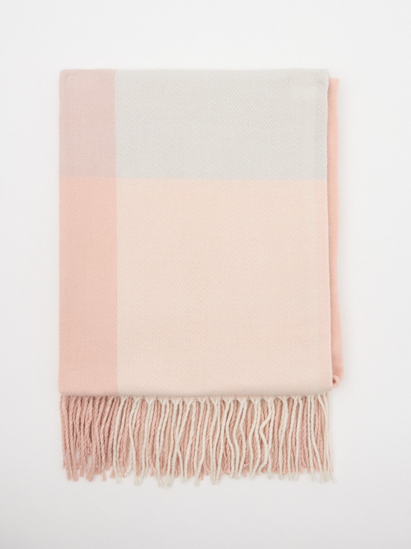 Poncho pink tones grey rolled view