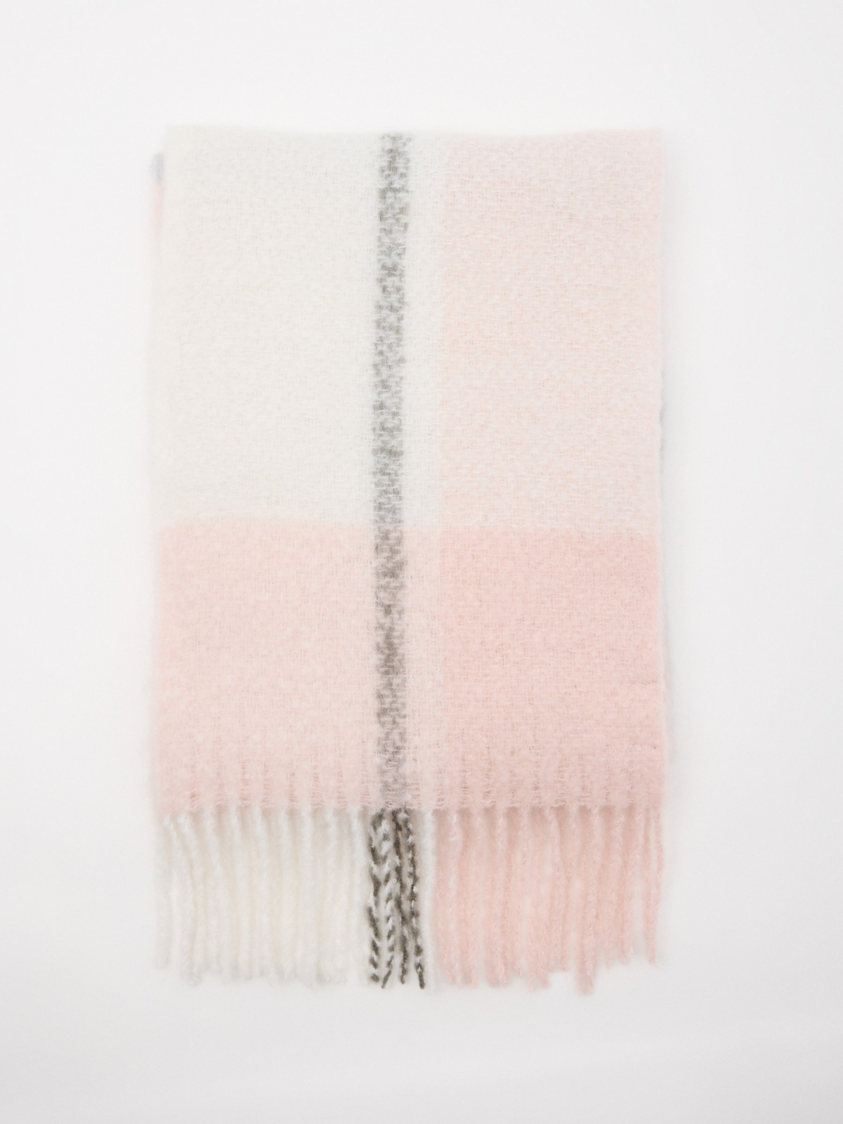 Combination scarf in pastel shades rolled view