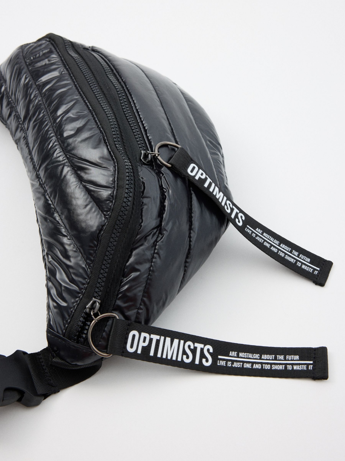 Optimists black fanny pack detail view