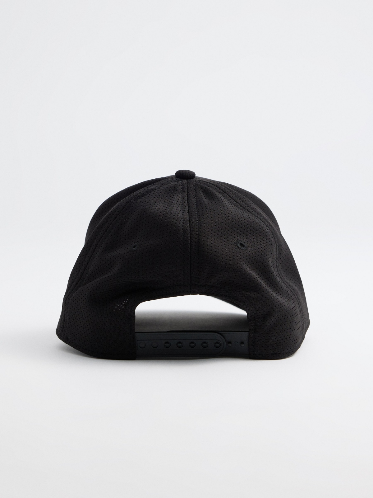 Baseball cap with embroidered logo black detail view