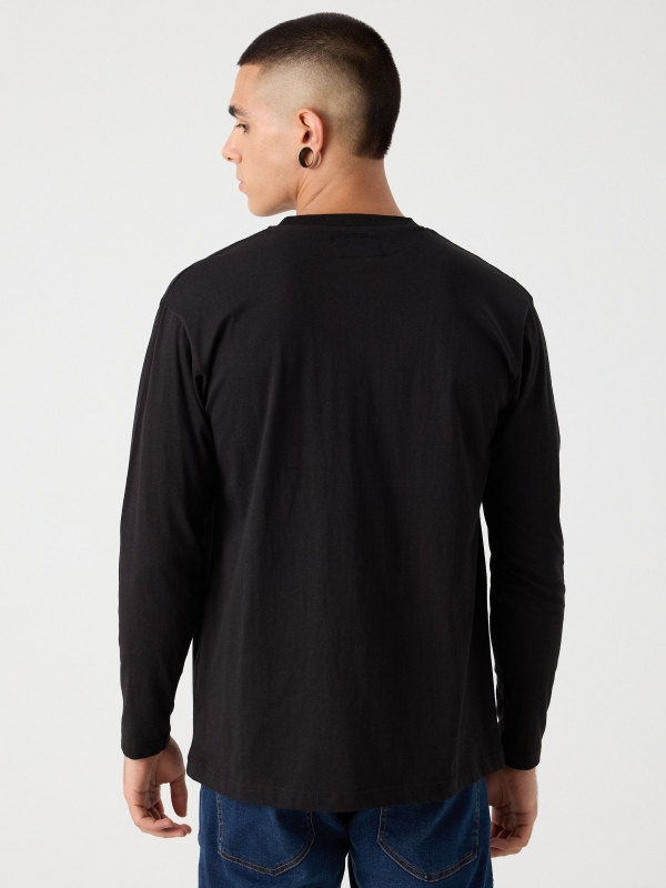 T-shirt com logo Inside preto vista meia traseira