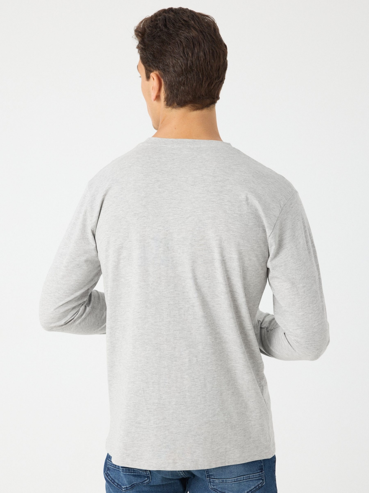 Snoopy long-sleeve t-shirt grey middle back view