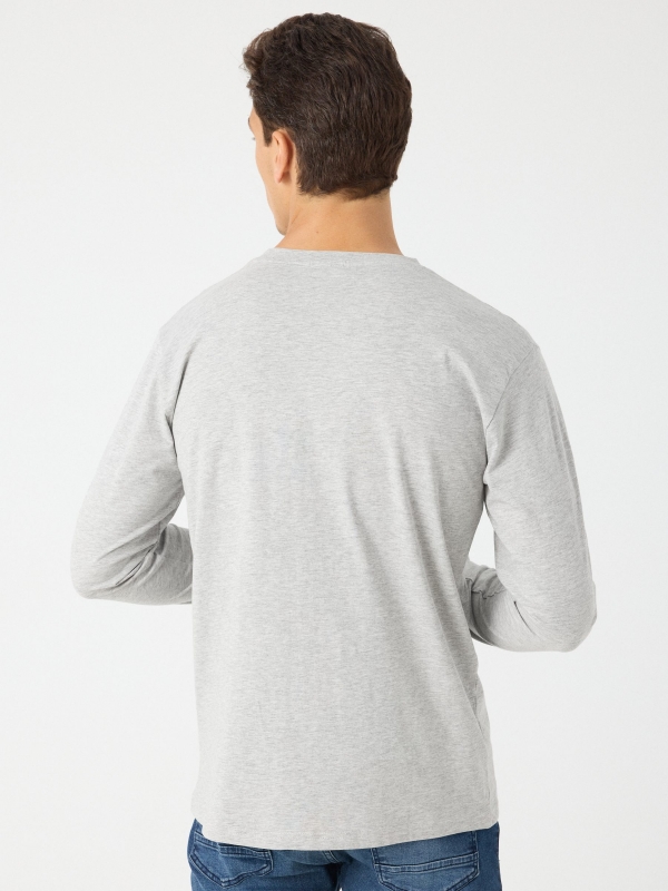 Camiseta manga larga Snoopy gris vista media trasera