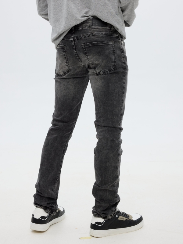 Basic jeans dark grey front view