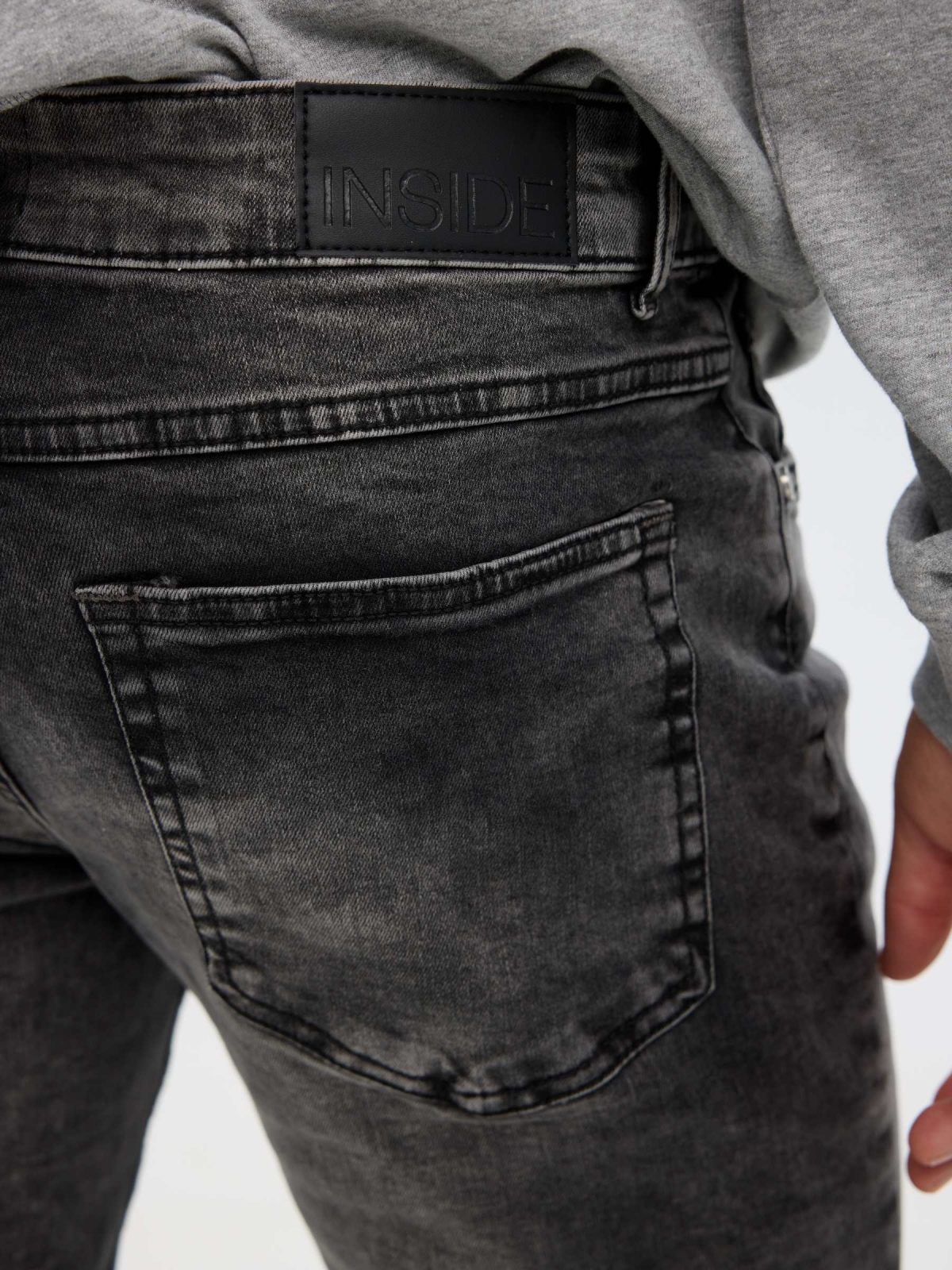 Basic jeans dark grey detail view
