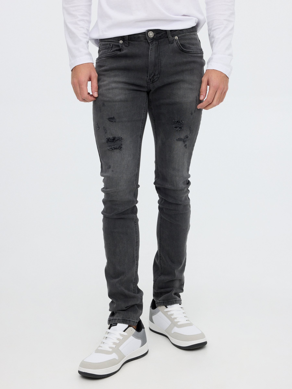 Jeans Slim Gris gris oscuro vista media frontal