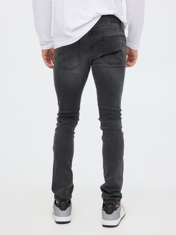 Slim Jeans Gray dark grey middle back view