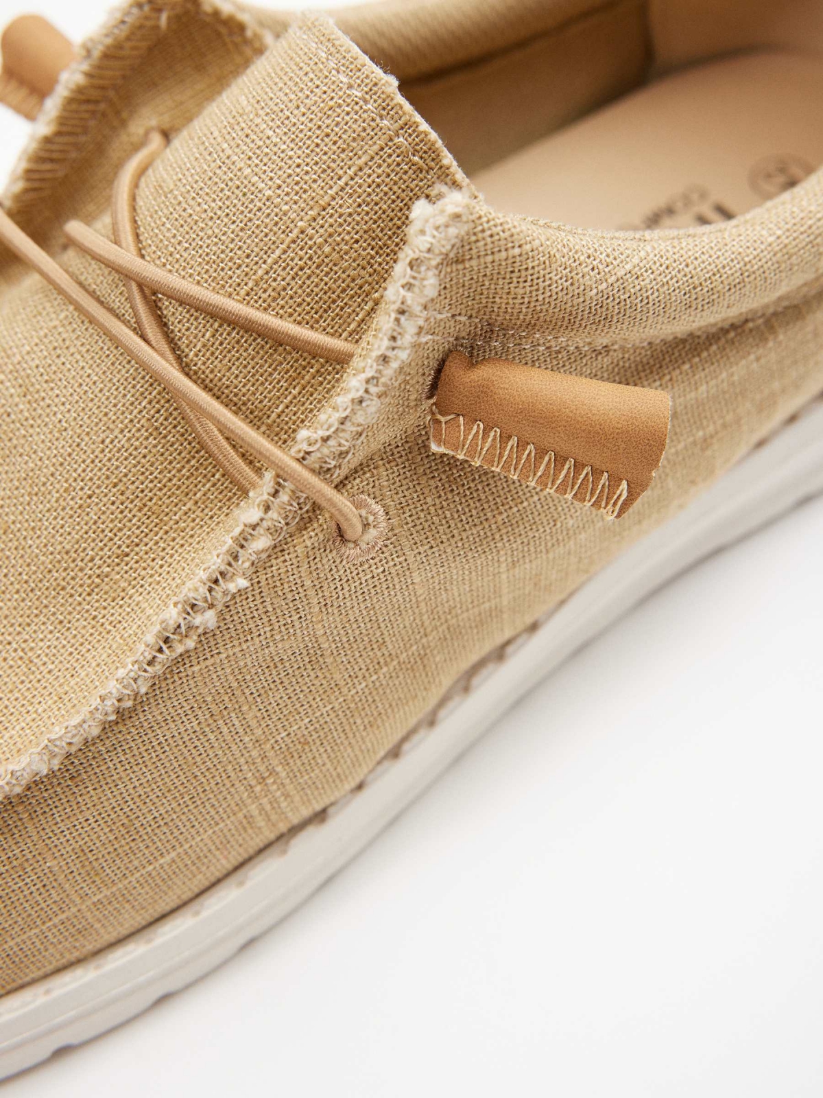 Nylon elastic sneakers sand detail view