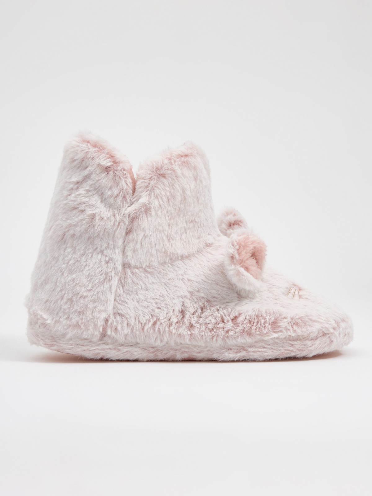 Zapatillas de casa bota conejito rosa vista media frontal