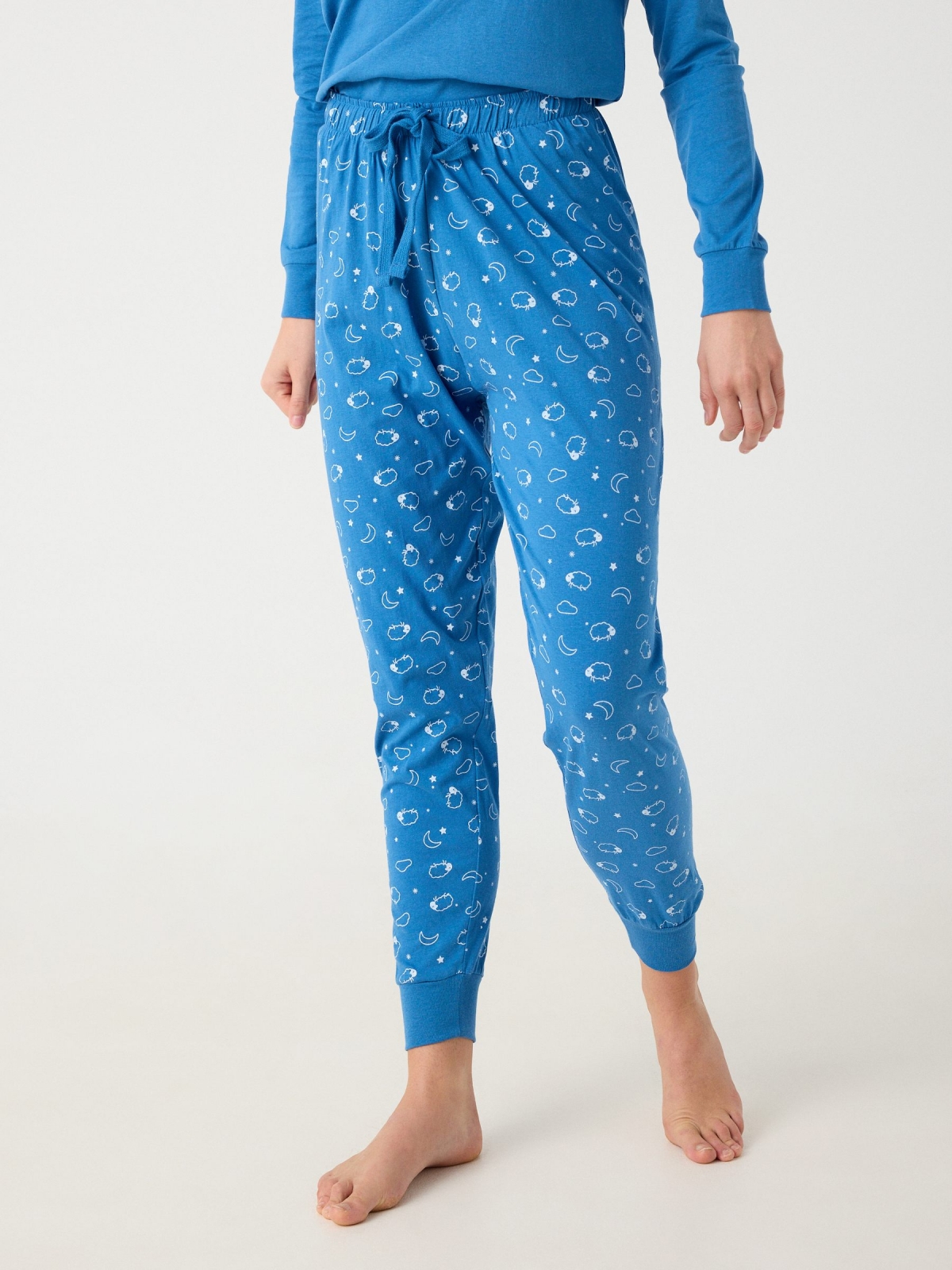 Pijama Country Sleep azul marino vista detalle