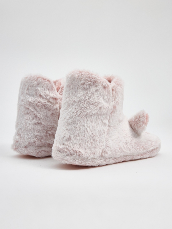 Bunny boots home slippers pink front view