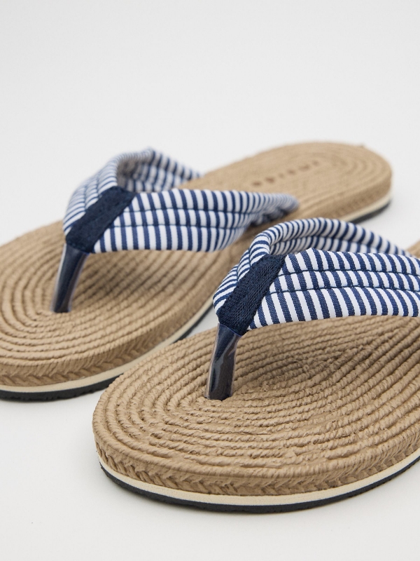 Flip-flops with nautical strap navy detail view