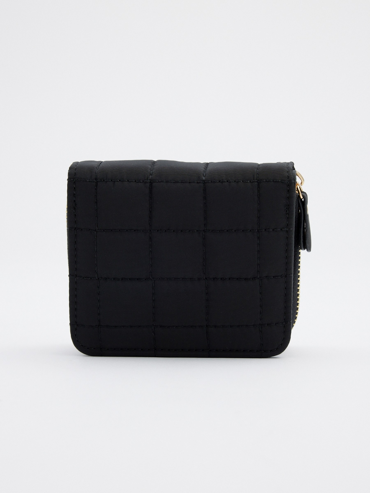 Quilted nylon wallet black