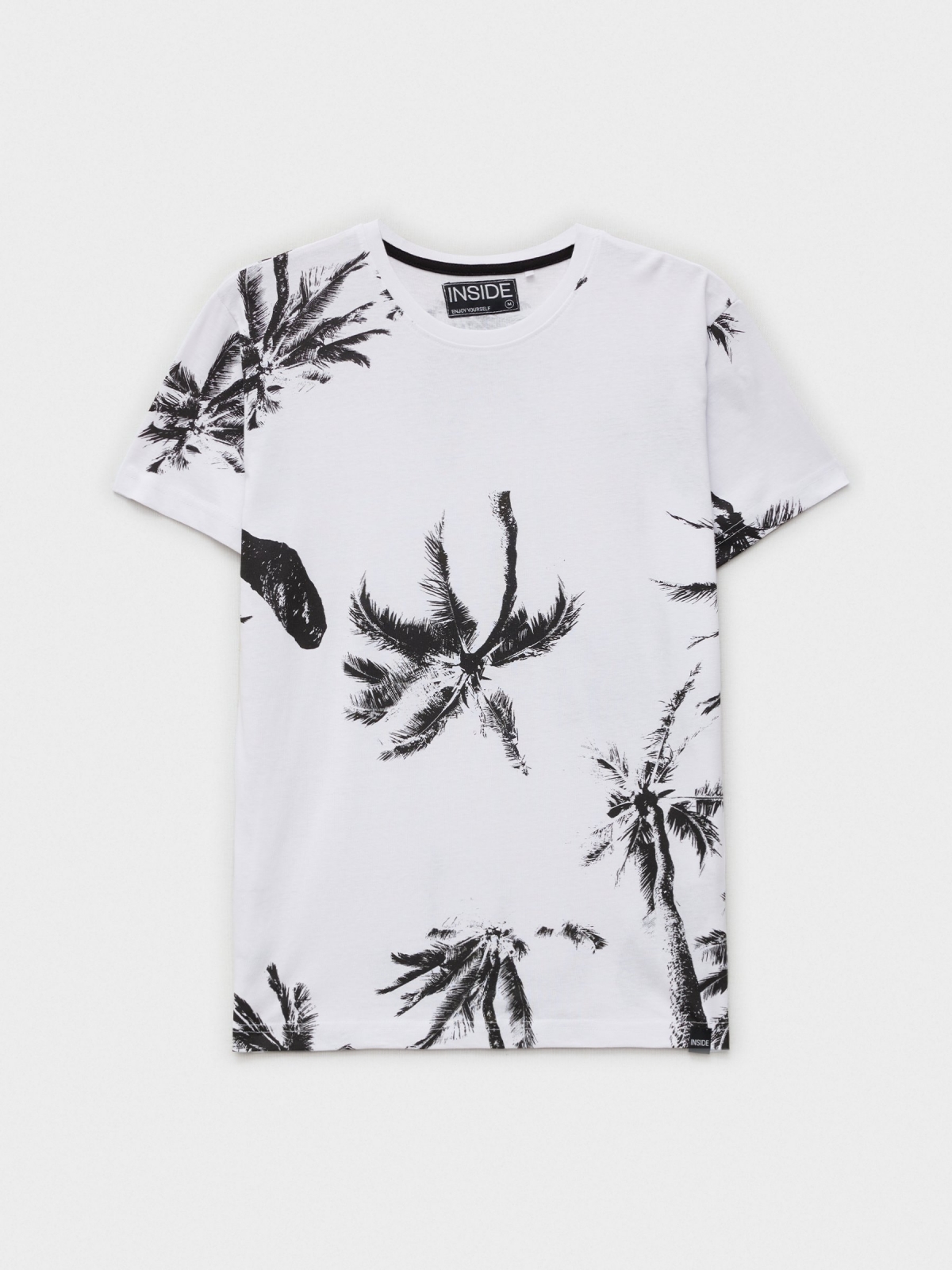  Palm tree printed t-shirt white