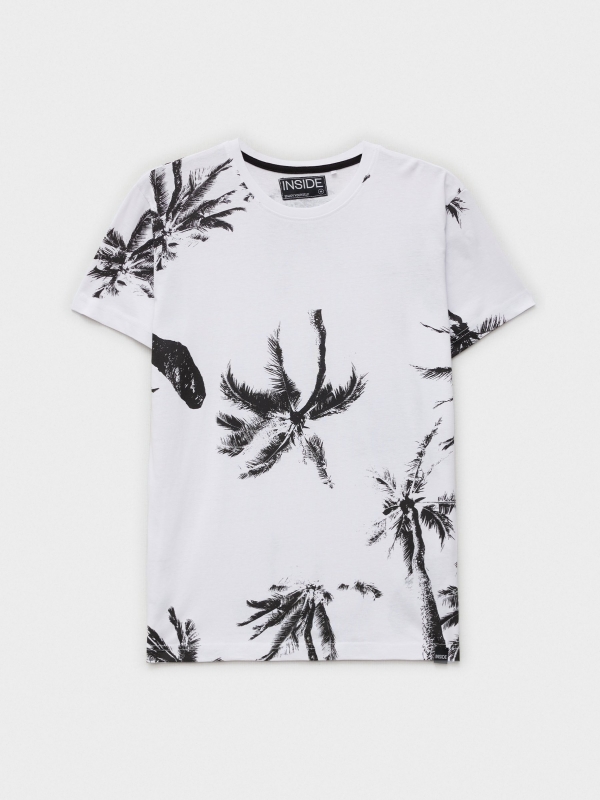  T-shirt com estampa de palmeira branco