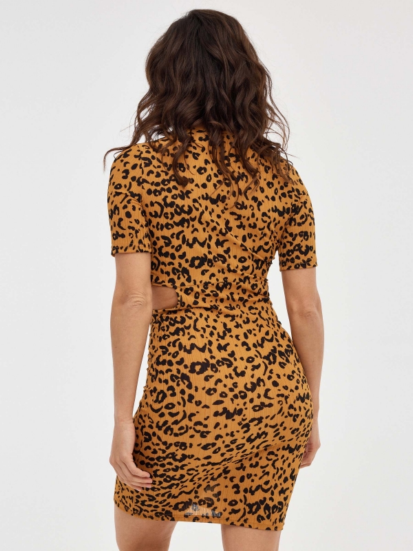 Animal Cut Out Dress multicolor middle back view