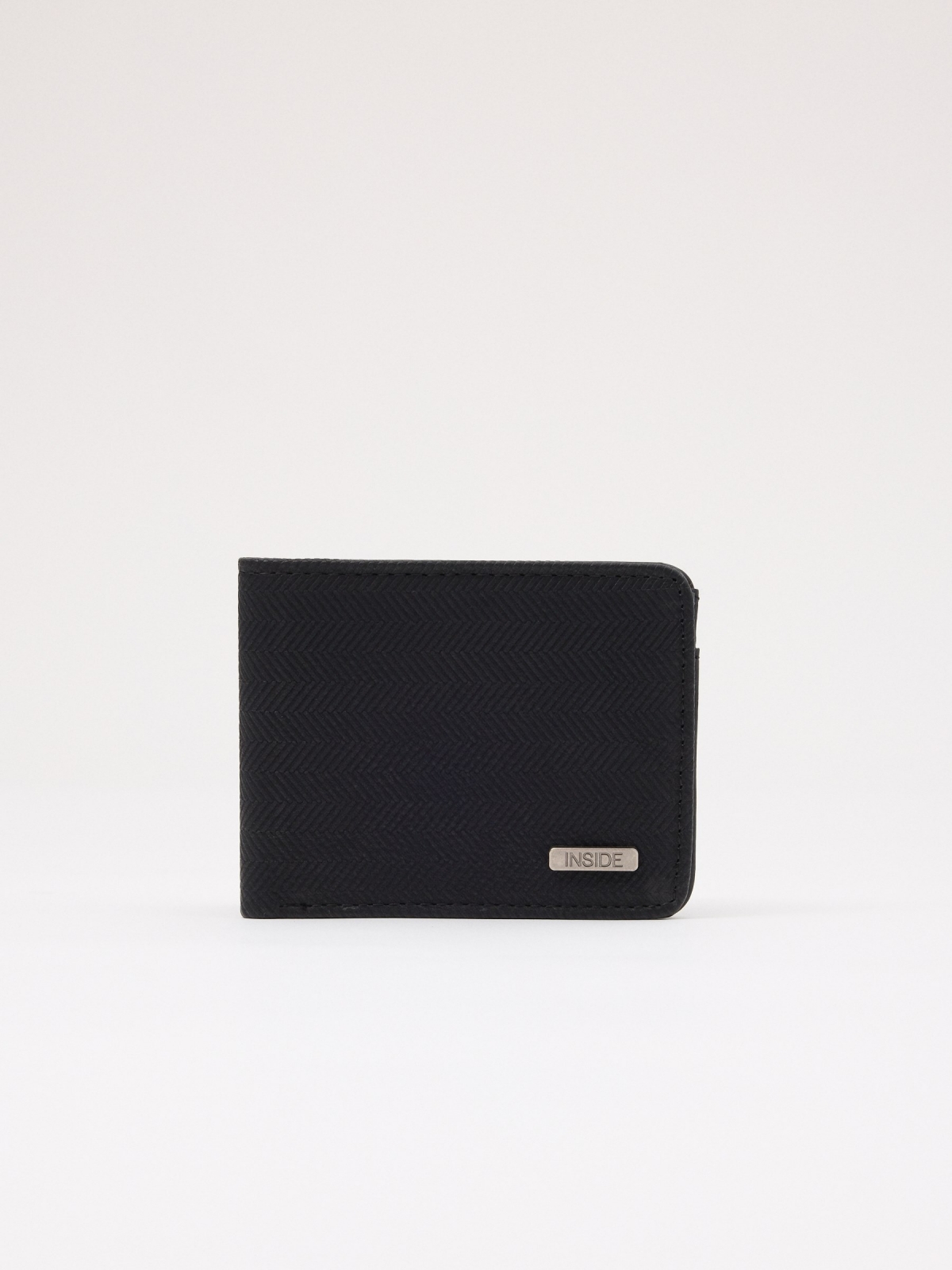 Ethnic design leatherette wallet black