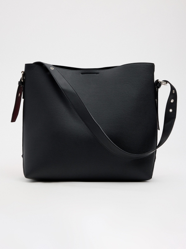 Adjustable strap shopper bag black