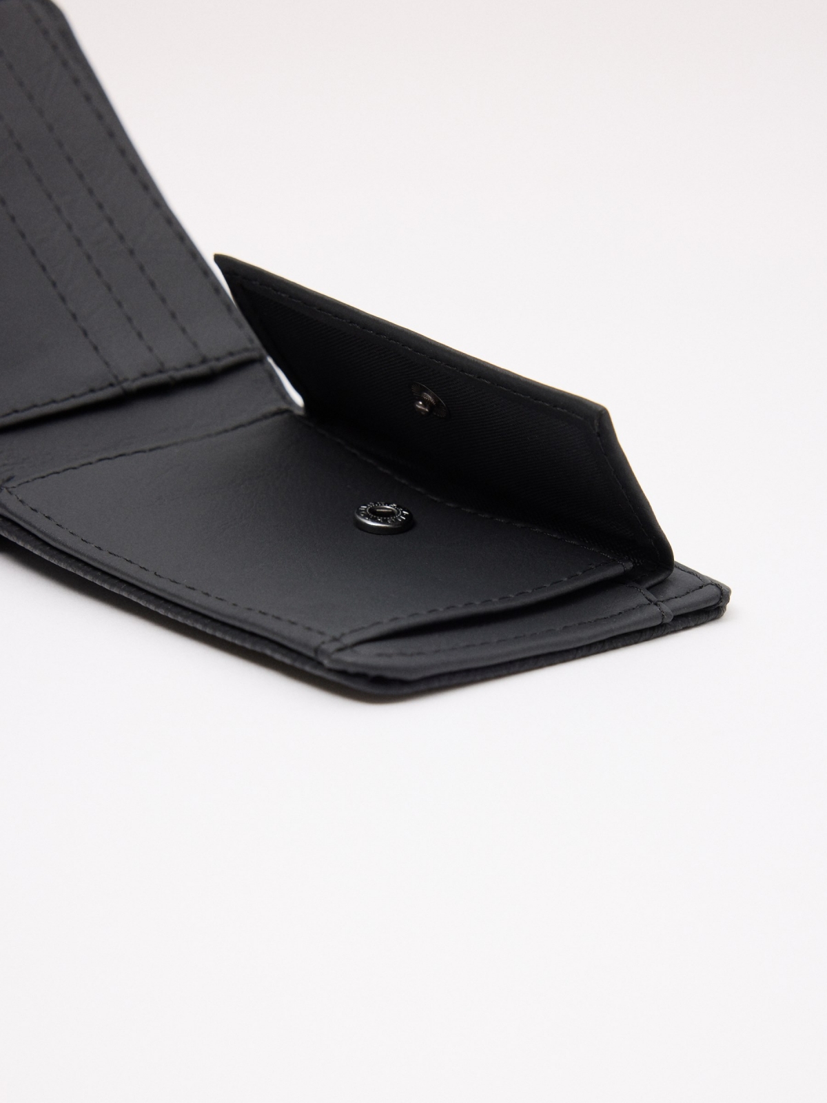 Ethnic design leatherette wallet black detail view