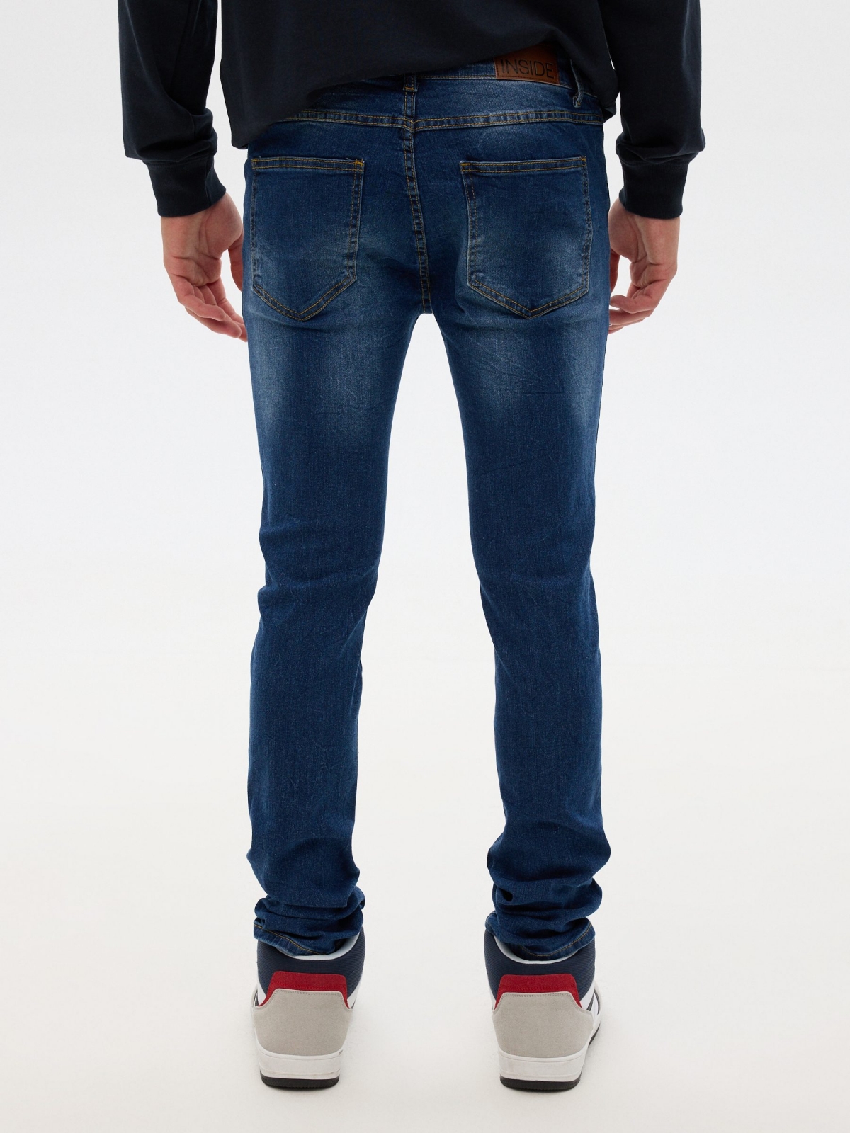 Super slim jeans dark blue middle back view