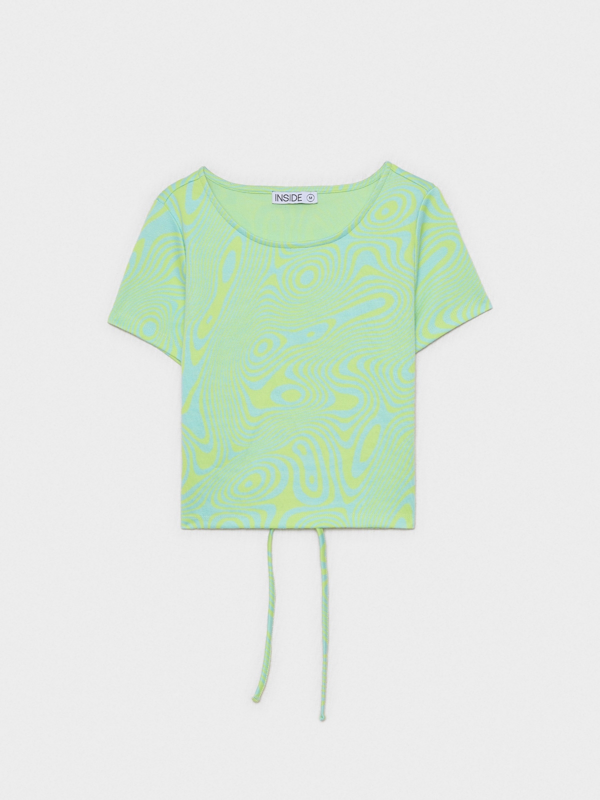  Green psychedelic cutout t-shirt multicolor
