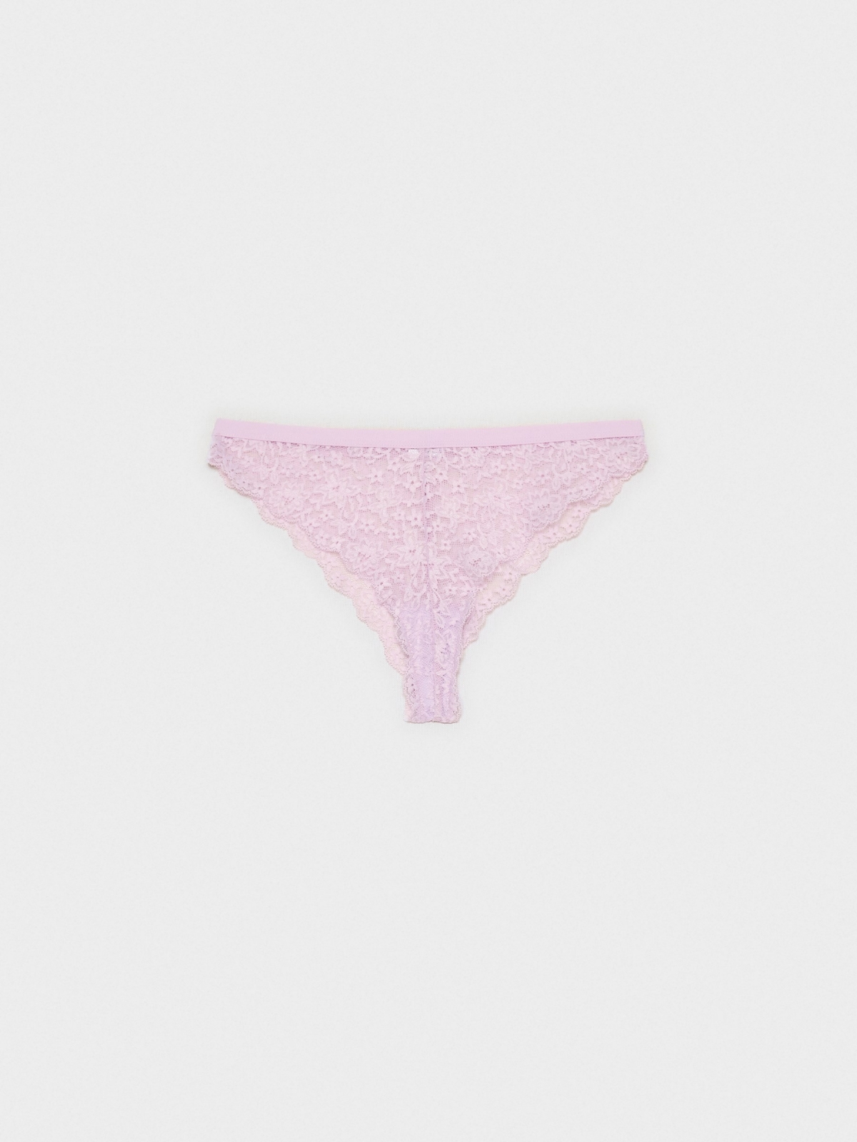 Brazilian knickers pink lace mauve middle back view