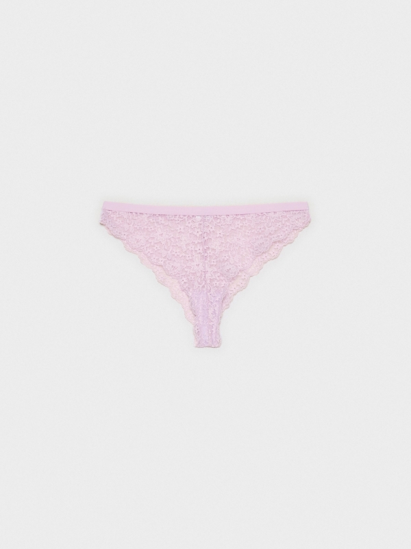 Brazilian knickers pink lace mauve middle back view