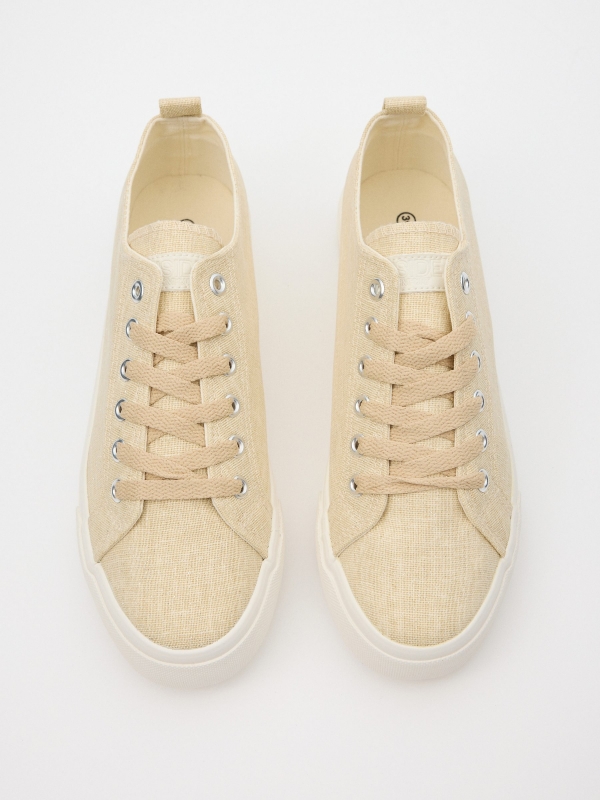 Basic casual canvas sneaker sand zenithal view