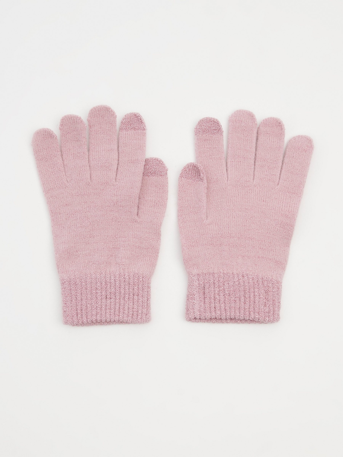 Tactile glossy gloves pink