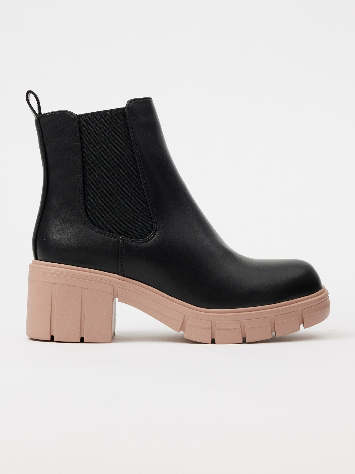 Two-tone chelsea ankle boot black