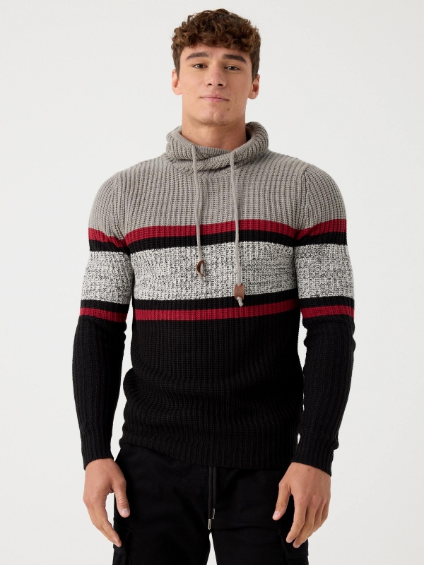 Knitted sweater with high wrap neck | Men's Jumpers | INSIDE