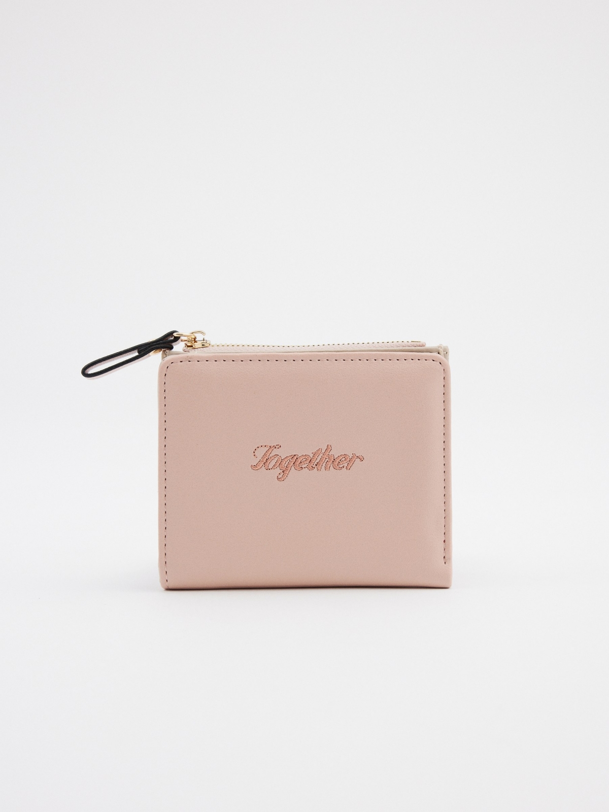 Embroidered pink wallet pink