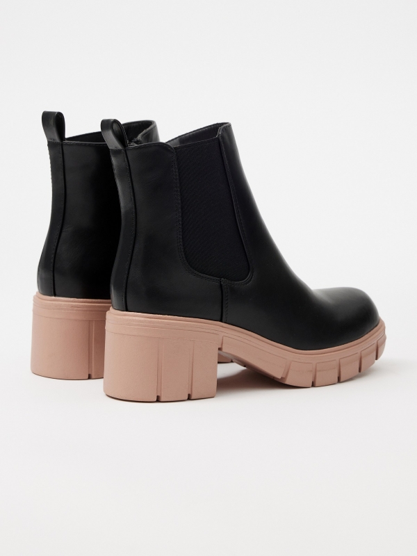 Two-tone chelsea ankle boot black 45º back view