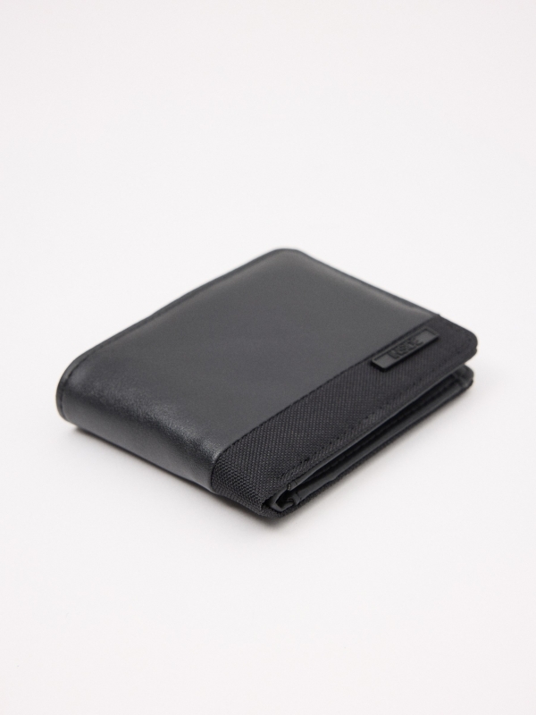 Combined popiel wallet black back view