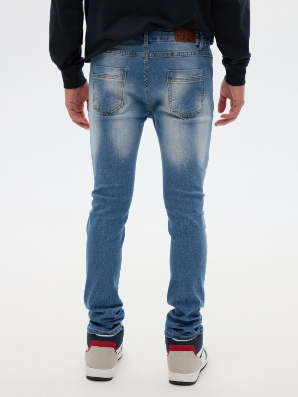 Super slim jeans blue middle back view
