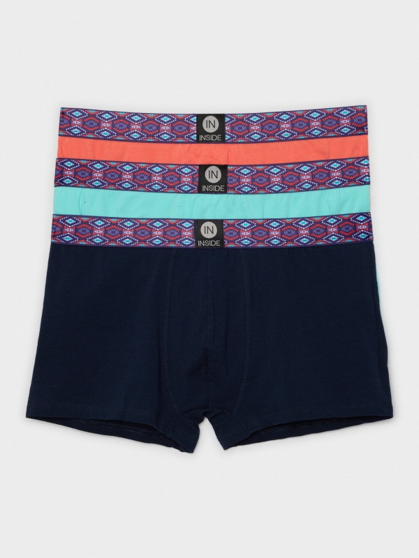Printed boxer briefs for men multicolor middle front view