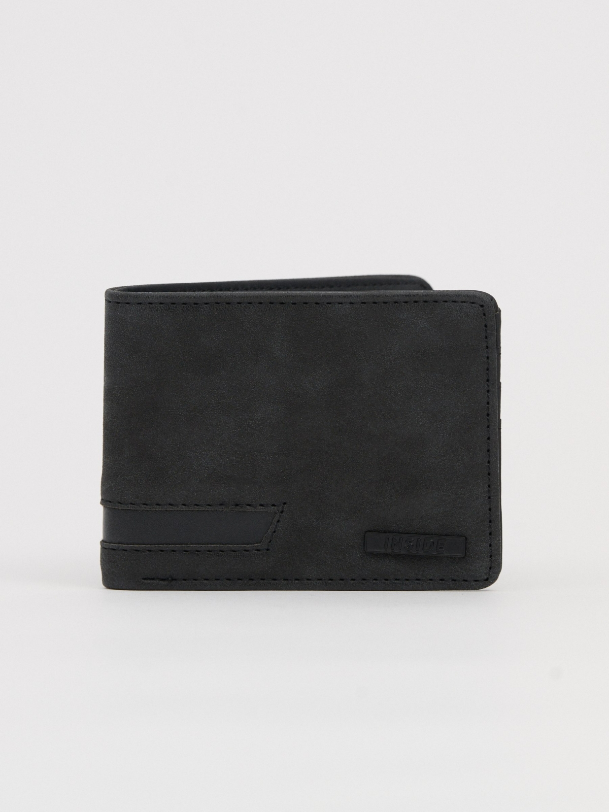 Distressed effect wallet black