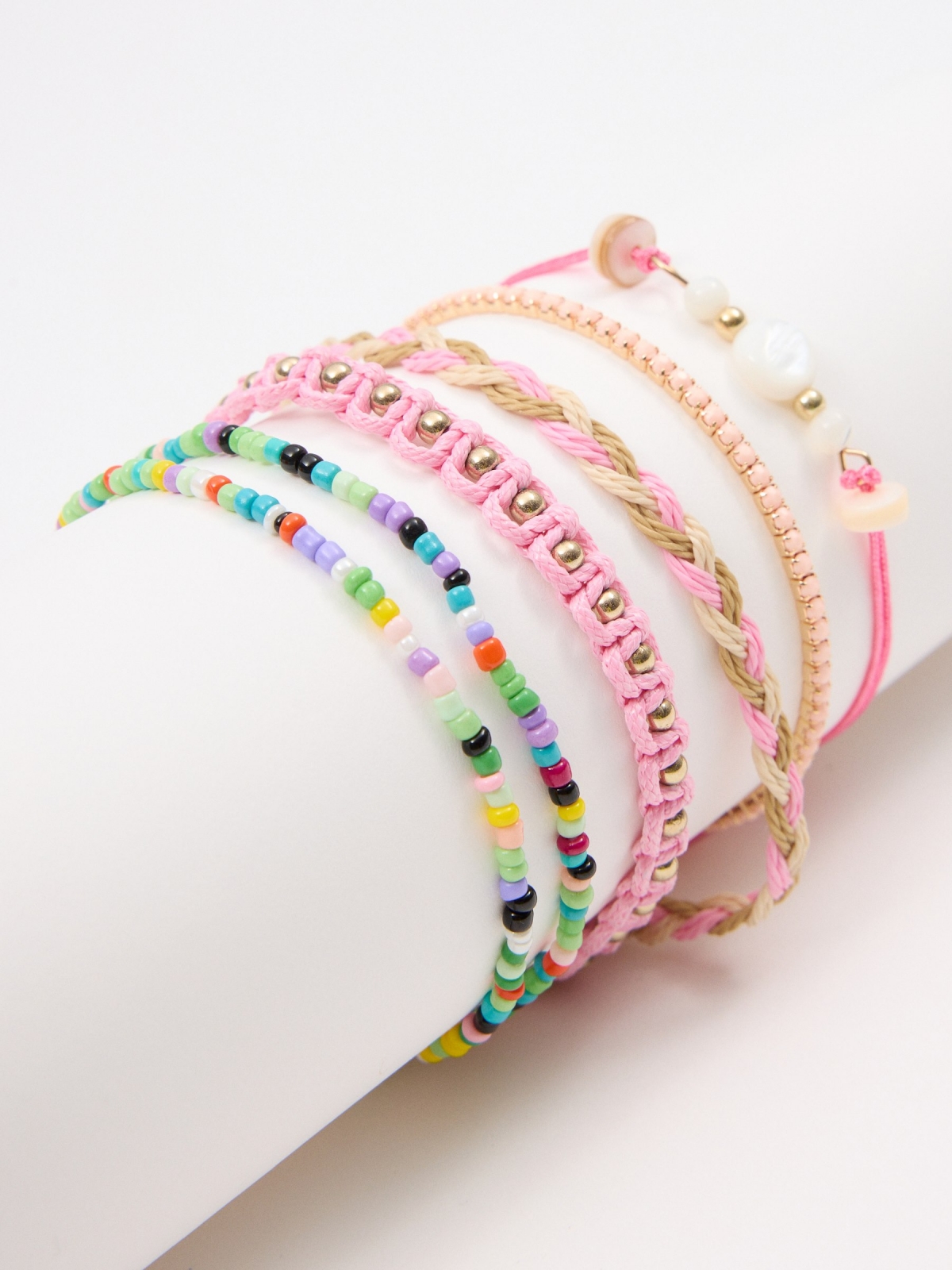 Set of 5 multicolored bracelets multicolor detail view