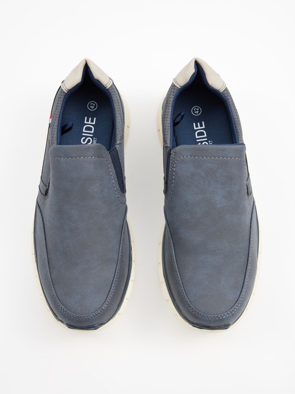 Zapato clasico mocasin elastic azul marino vista cenital