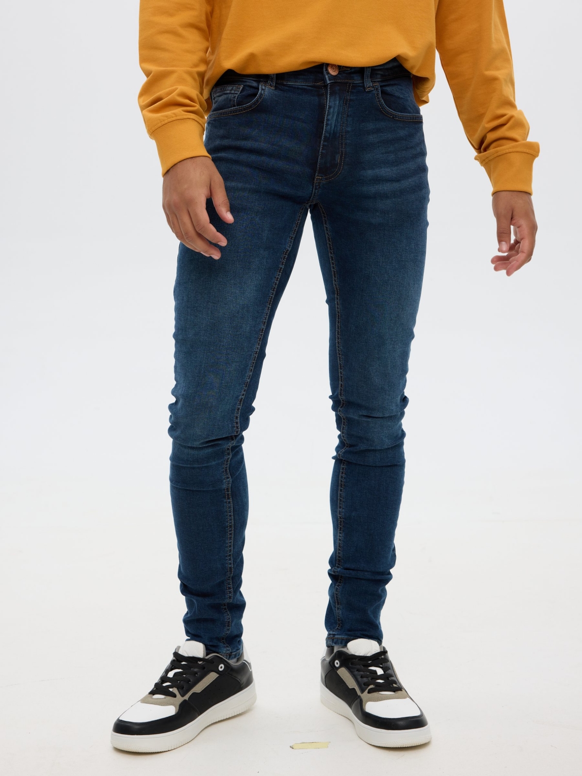 SuperSlim Jeans blue middle back view