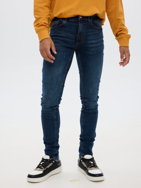 SuperSlim Jeans blue middle back view