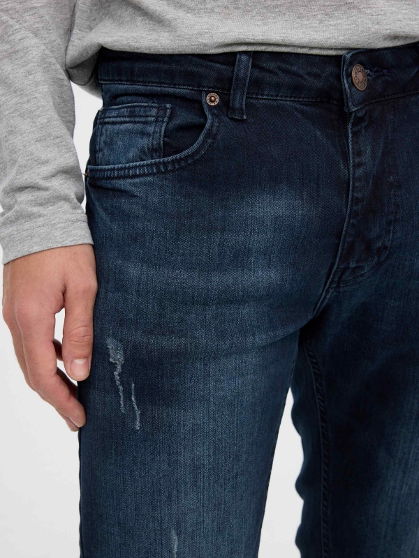 Jeans regular azul oscuro vista detalle