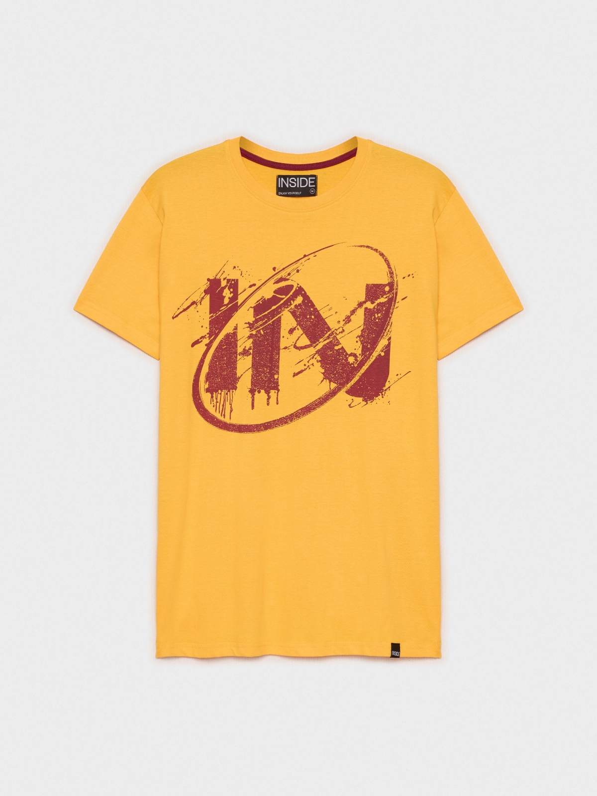  T-shirt impressa no interior amarelo pastel