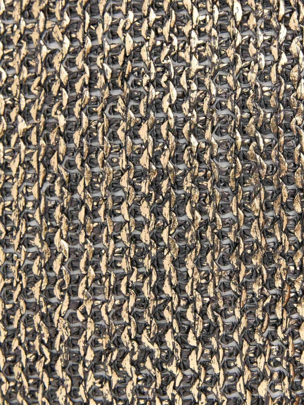 Metallic effect purse black detail view